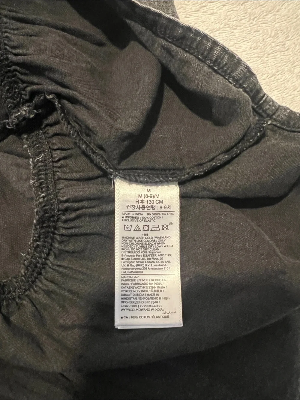 GAP Dark Gray Washed Denim Smocked Waist Dress